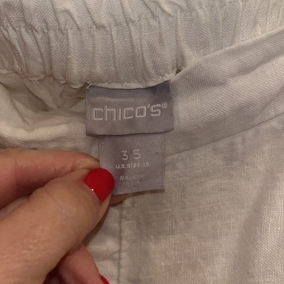 Chicos ladies pants 100% size US 18 / 3.5 white with eyelit lace bottom detail - Picture 5 of 9